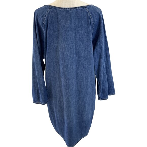 Ralph Lauren Denim Tunic Dress With Lace-Up Front & Pockets size XL - Picture 3 of 11